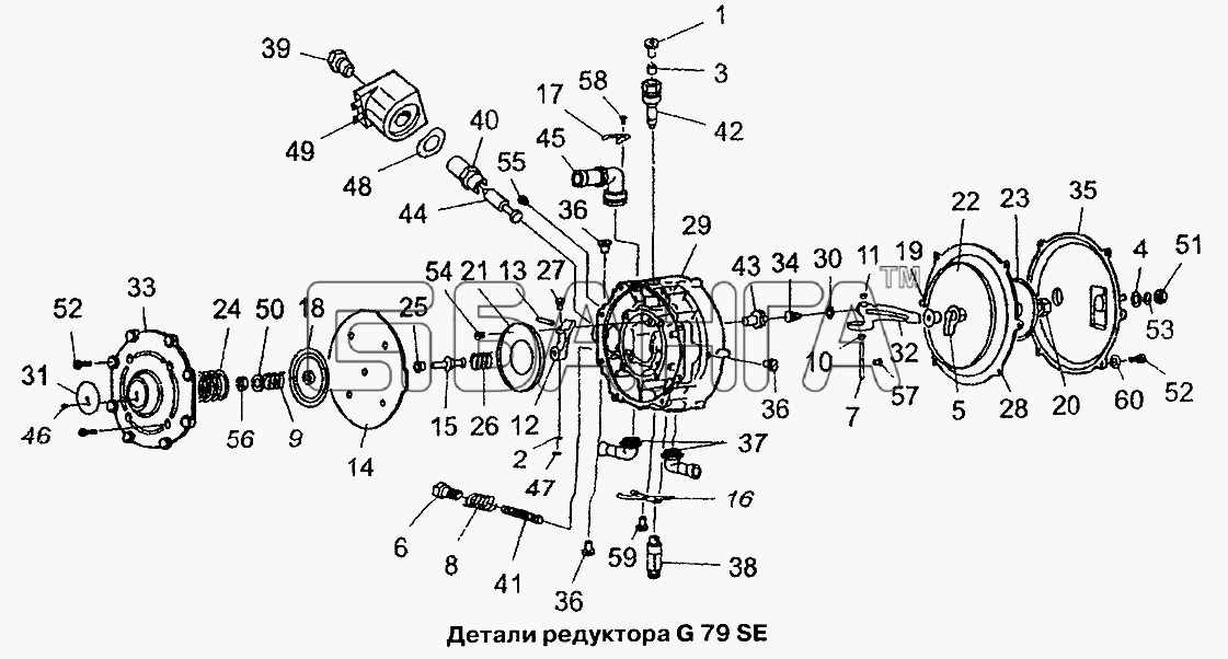 ЗАЗ ZAZ Sens Схема Детали редуктора G79 SE-71 banga.ua