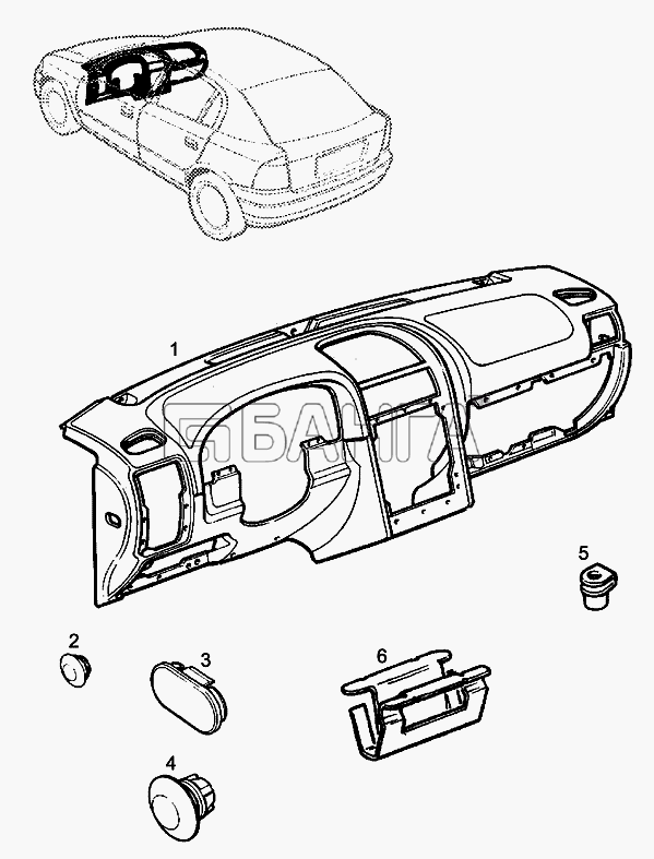 Chevrolet Chevrolet Viva Схема Крышка панели приборов-194 banga.ua