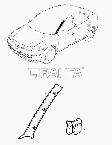 Chevrolet Chevrolet Viva Схема Отделка передней стойки-213 banga.ua