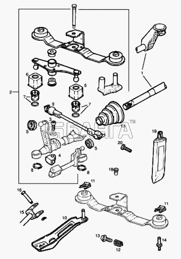 Chevrolet Chevrolet Viva Схема Система рычагов механизма переключения