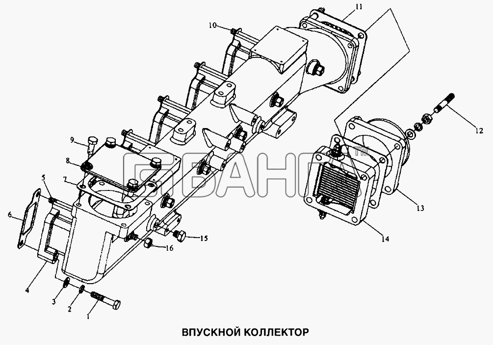 Shaanxi SX-3255-DR 3804B 6х4 Схема Коллектор впускной-25 banga.ua