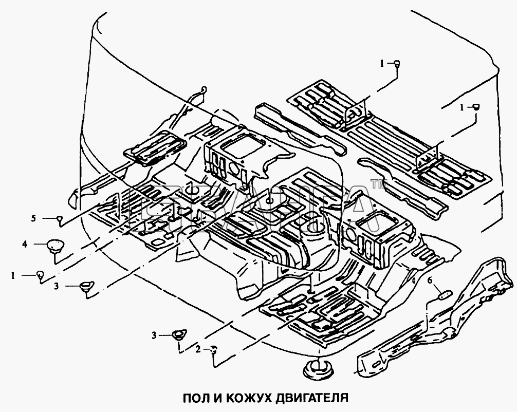 Shaanxi SX-3255-DR 3804B 6х4 Схема Пол и кожух двигателя-242 banga.ua