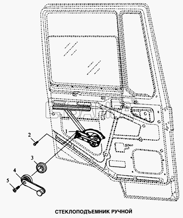 Shaanxi SX-3255-DR 3804B 6х4 Схема Стеклоподъемник ручной-292 banga.ua