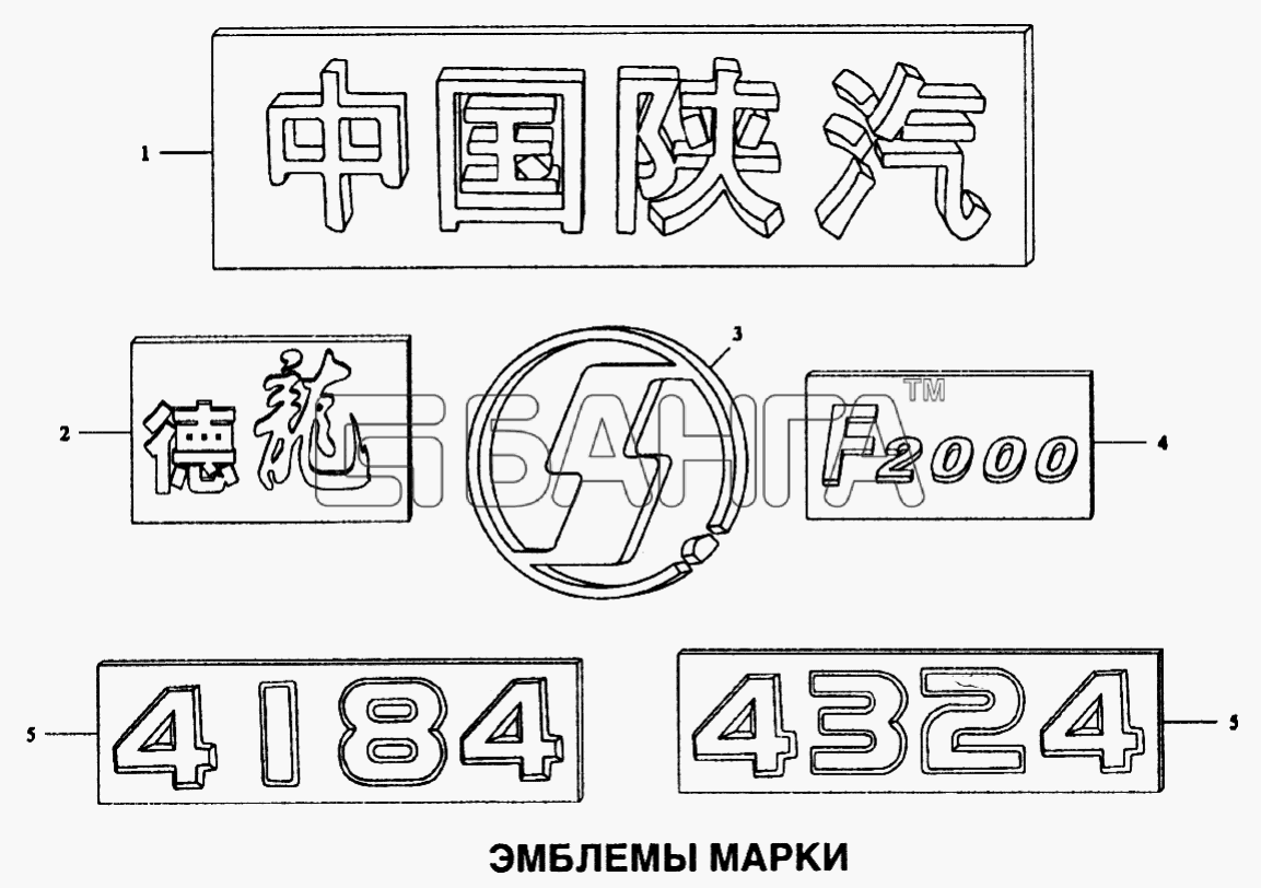 Shaanxi SX-3255-DR 3804B 6х4 Схема Эмблемы марки-319 banga.ua