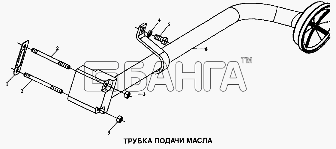 Shaanxi SX-3255-DR 3804B 6х4 Схема Трубка подачи масла-51 banga.ua