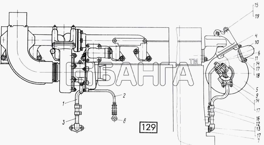 СМД 31 (1998 г. Москва) Схема Установка турбокомпрессора СМД-31 -31А