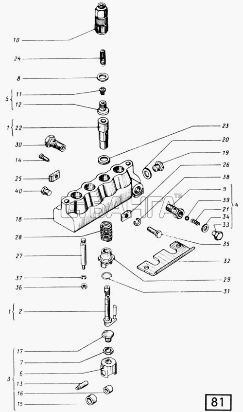 СМД 14...-20 (1998 г. Москва) Схема Головка топливного насоса СМД-14НГ