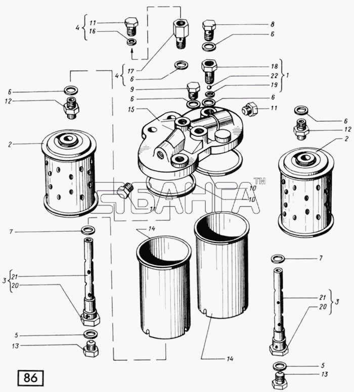 СМД 31 (1998 г. Москва) Схема Топливный фильтр тонкой очистки СМД-31
