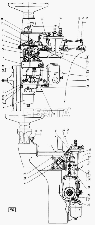СМД 21...-24 (1998 г. Москва) Схема Система топливная СМД-21 -22 22А