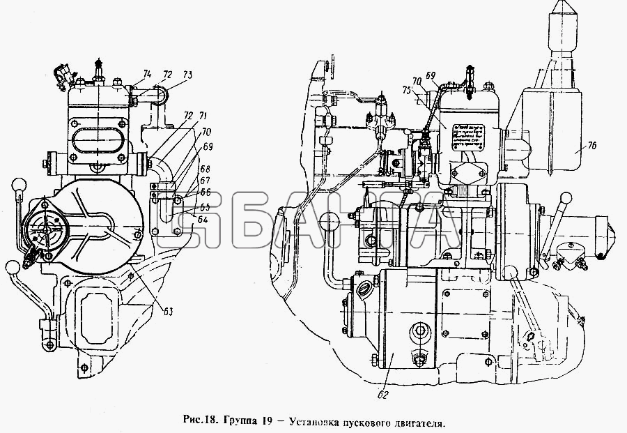 СМД 14 (1998 г. Минск) Схема Установка пускового двигателя-23 banga.ua