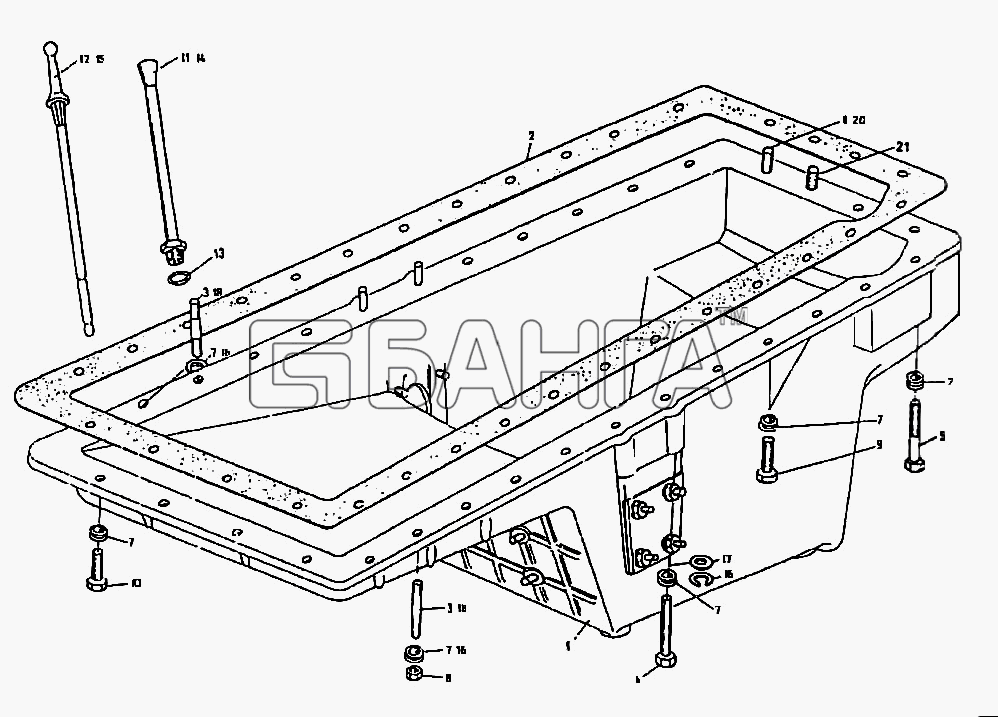 HSW SW-680 Схема Группа масляного картера-21 banga.ua