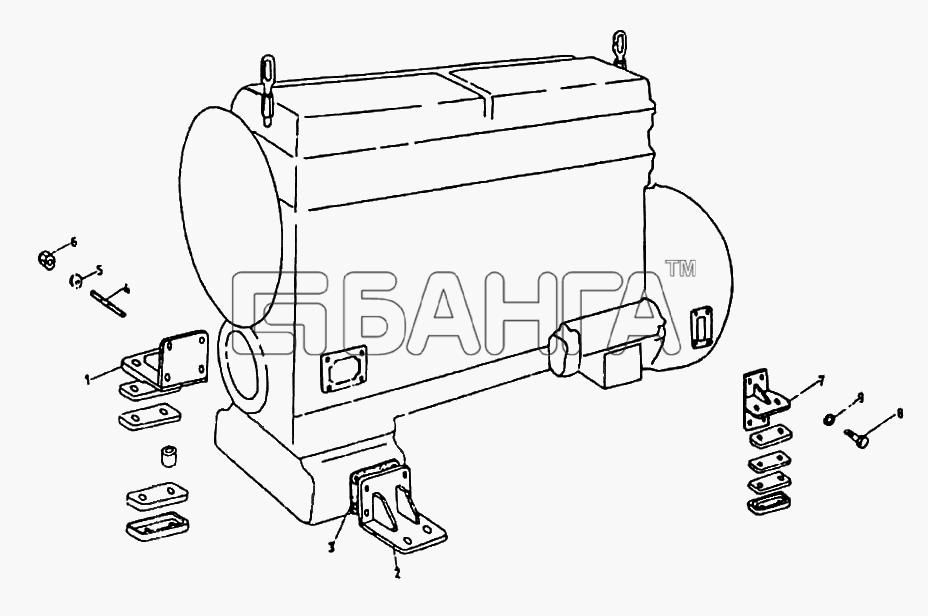 HSW SW-680 Схема Группа подвески двигателя-45 banga.ua
