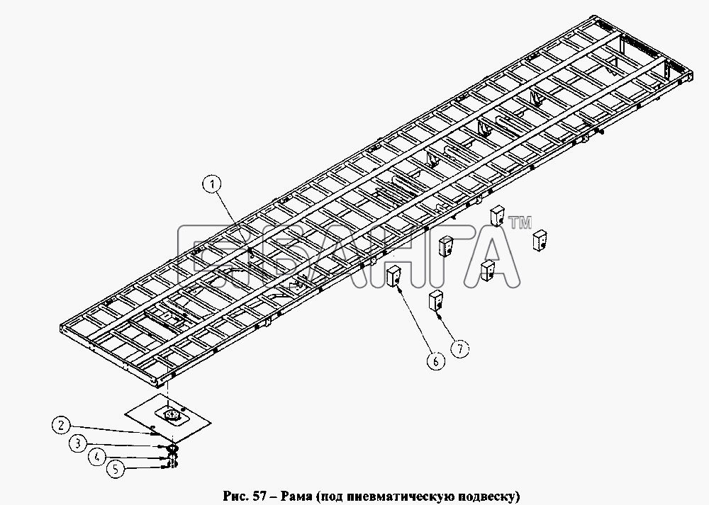 СЗАП СЗАП-9328 Схема Рама (под пневматическую подвеску)-18 banga.ua