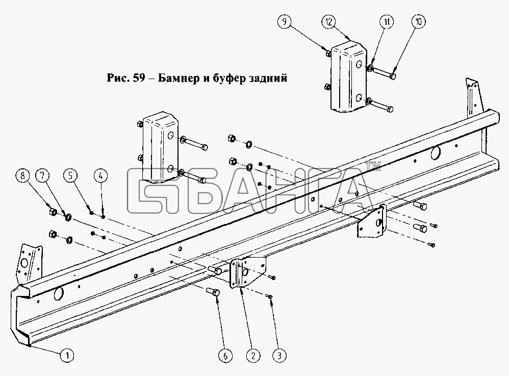 СЗАП СЗАП-9328 Схема Бампер и буфер задний-20 banga.ua