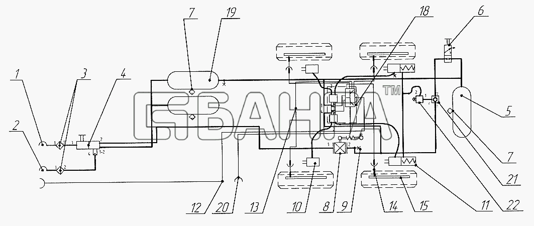 СЗАП СЗАП-9340 Схема Подвеска рессорная балансирная-20 banga.ua