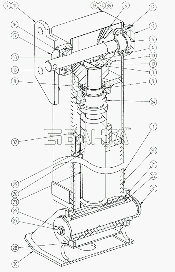 СЗАП СЗАП-9340 Схема Балка оси-11 banga.ua