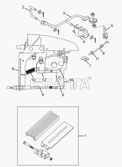 Tata LPT 1618 TC 52 Схема ACCELERATOR(TILT CAB)-112 banga.ua