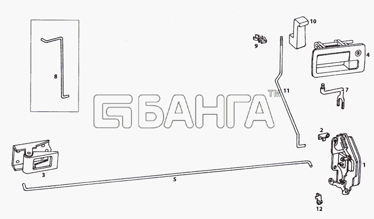 Tata Telcoline-207 Схема DOOR (LOCKING SYSTEM)-122 banga.ua