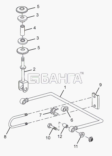 Tata SFC 407 LHD Euro II Схема FRONT ANTIROLL BAR-60 banga.ua