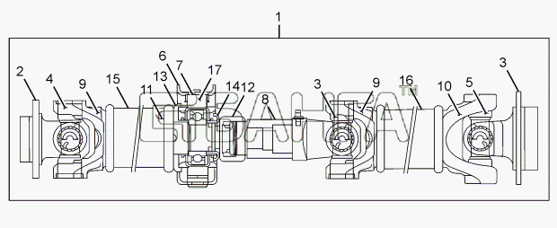 Tata SFC 407 LHD Euro II Схема PROPELLER SHAFT (MSL MAKE)-74 banga.ua