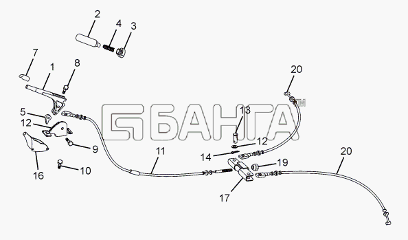 Tata SFC 407 LHD Euro II Схема PARKING BRAKE 357175 357174-81 banga.ua