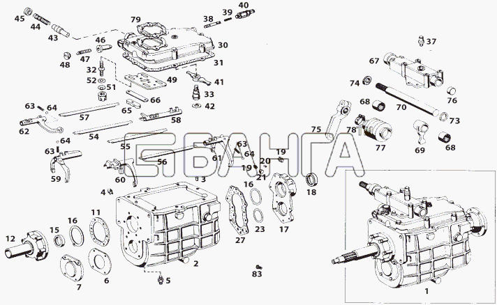 Tata LP LPT 613 LHD Схема GEAR BOX HOUSING-41 banga.ua