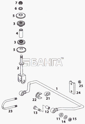 Tata LP LPT 613 LHD Схема FRONT ANTI-ROLL BAR (LP 613)-54 banga.ua