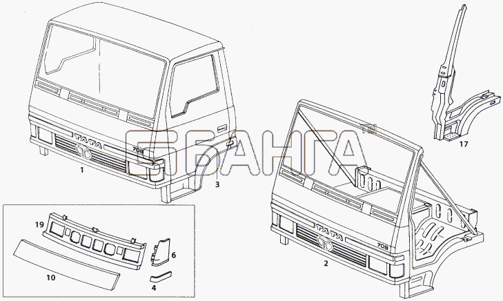 Tata LP LPT 613 LHD Схема CAB COWL-95 banga.ua