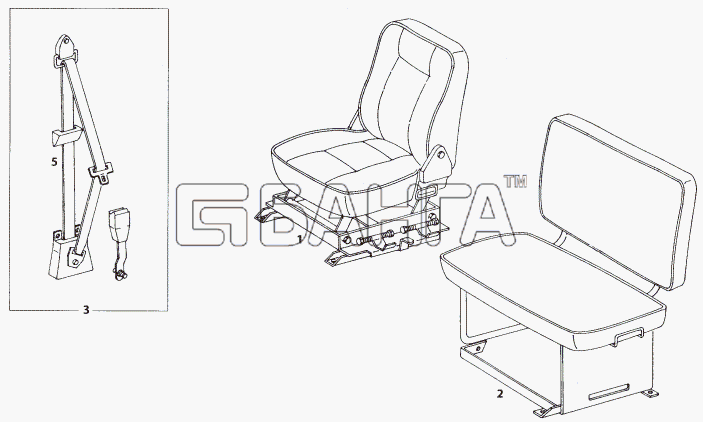 Tata LP LPT 613 LHD Схема SEAT AND SEAT BELTS-118 banga.ua