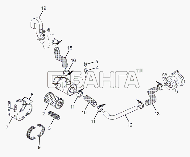 Tata LPT 613 LHD EURO II Схема AIR FILTER (EURO II)-20 banga.ua