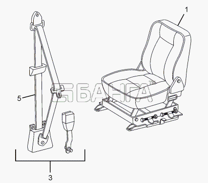 Tata LPT 613 Euro-III Схема SEAT AND SEAT BELTS CHASSIS TYPE 381226-26