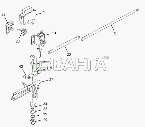 Tata LPT 613 34 WB Euro III Схема CAB MOUNTING (REAR)-16 banga.ua