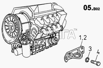 ТАТРА 815-2 EURO II Схема Монтаж подвески двигателя (680)-280 banga.ua