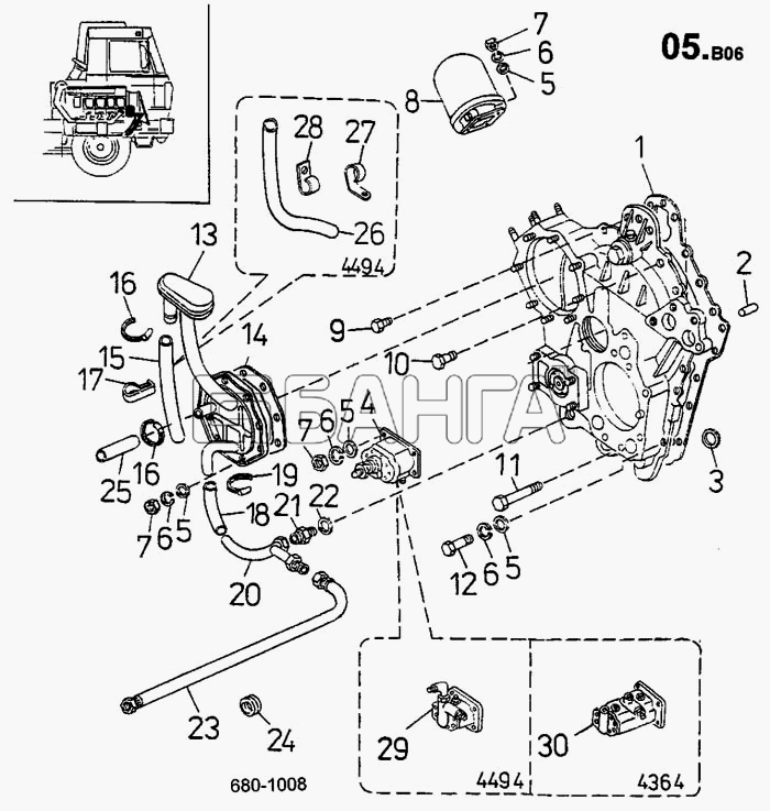 ТАТРА 815-2 EURO II Схема Маслофильтр центробежный удаление воздушных