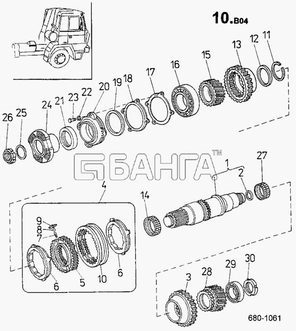 ТАТРА 815-2 EURO II Схема Вал ведущий вилка (680)-471 banga.ua