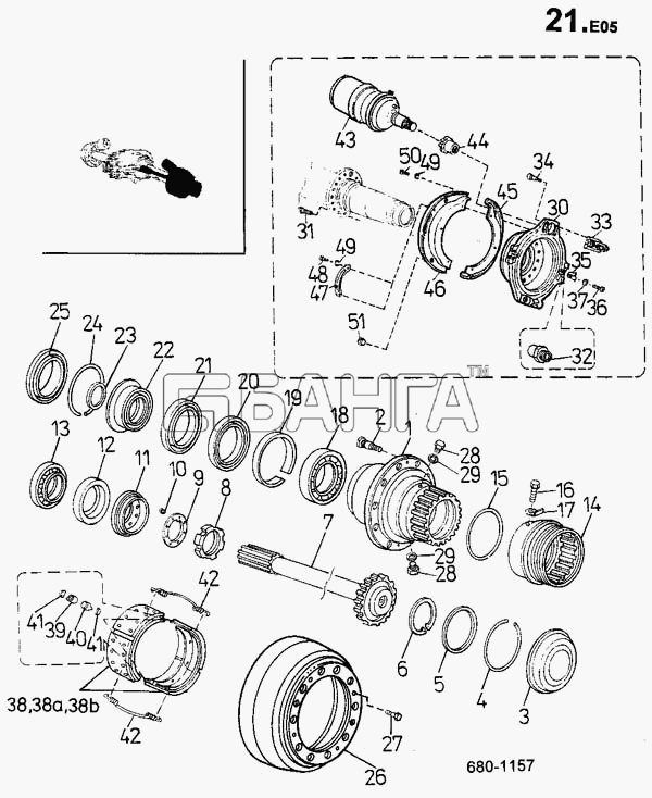 ТАТРА 815-2 EURO II Схема Ступица колеса тормоза перрот (680)-710