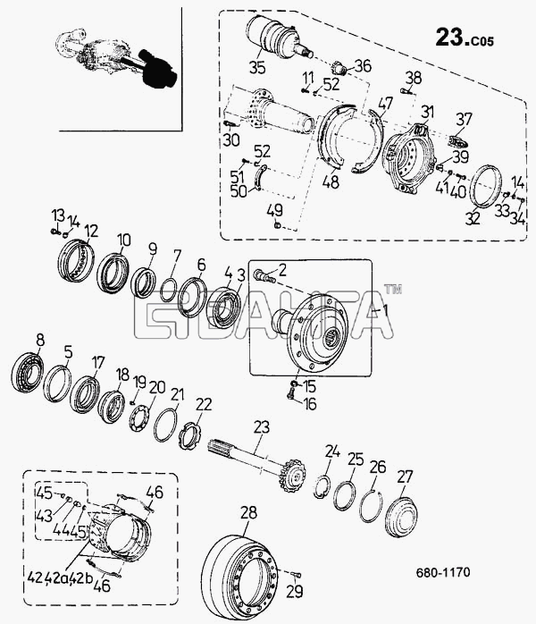 ТАТРА 815-2 EURO II Схема Ступица колеса колодки тормозные цилиндр
