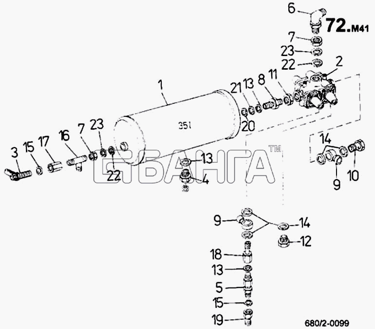 ТАТРА 815-2 EURO II Схема Ресивер на 35 л (680 2)-813 banga.ua