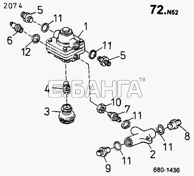 ТАТРА 815-2 EURO II Схема Клапан управляющий (680)-824 banga.ua