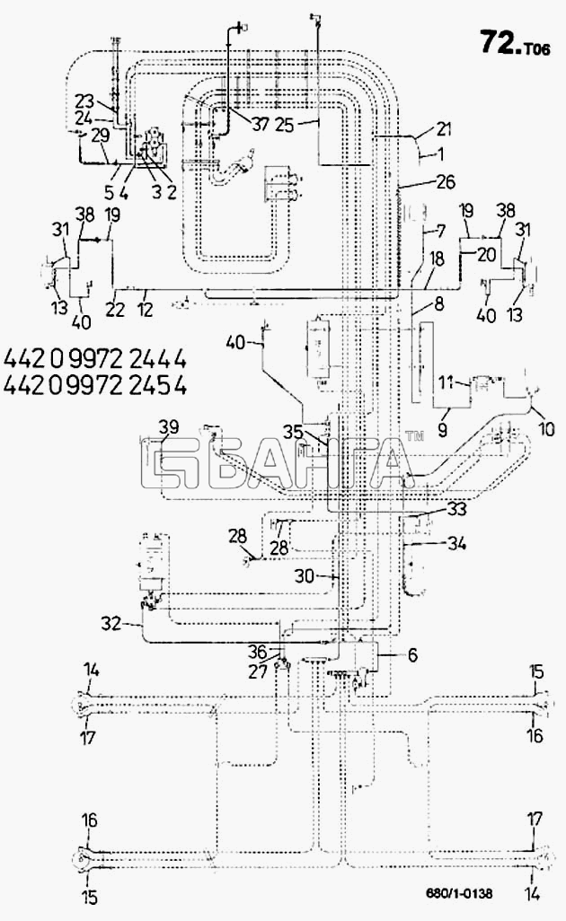 ТАТРА 815-2 EURO II Схема Трубопроводы трубки шланги (680 1)-763
