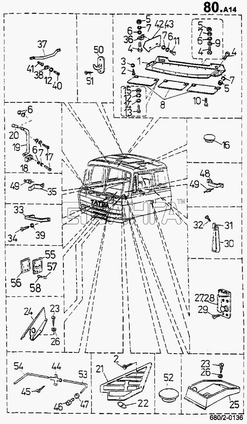 ТАТРА 815-2 EURO II Схема Полки поручни козырьки (680 2)-216 banga.ua