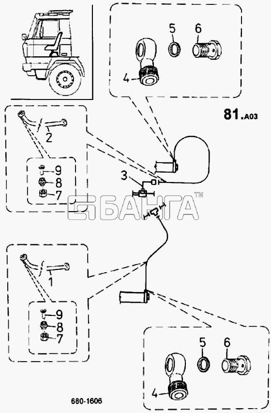 ТАТРА 815-2 EURO II Схема Схема подключения сидений к пневмосистеме