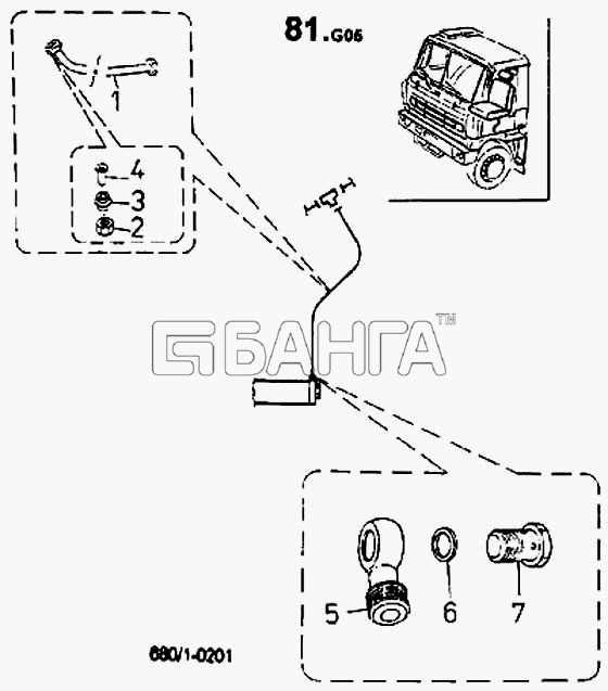 ТАТРА 815-2 EURO II Схема Схема подключения сидений к пневмосистеме