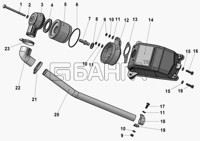 ТМЗ ТМЗ-8437.10 Схема Вентиляция картера-16 banga.ua