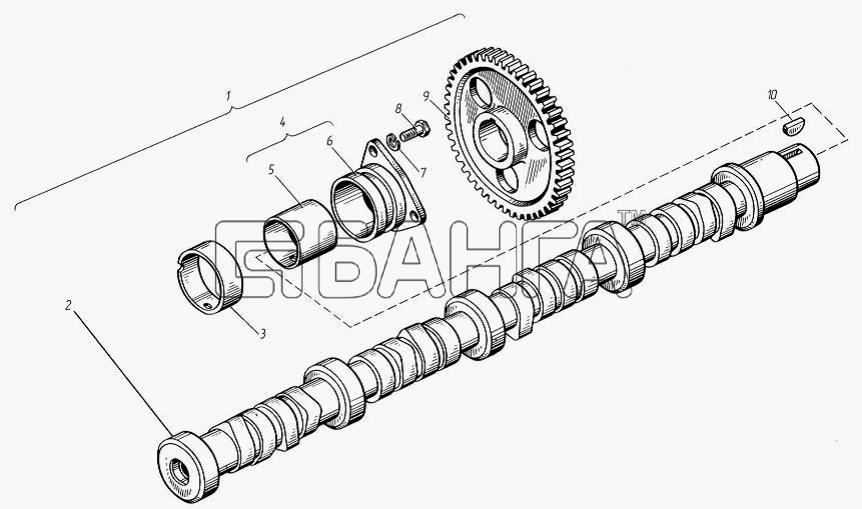 ТМЗ ТМЗ-8486.10-04 Схема Распределительный вал-8 banga.ua
