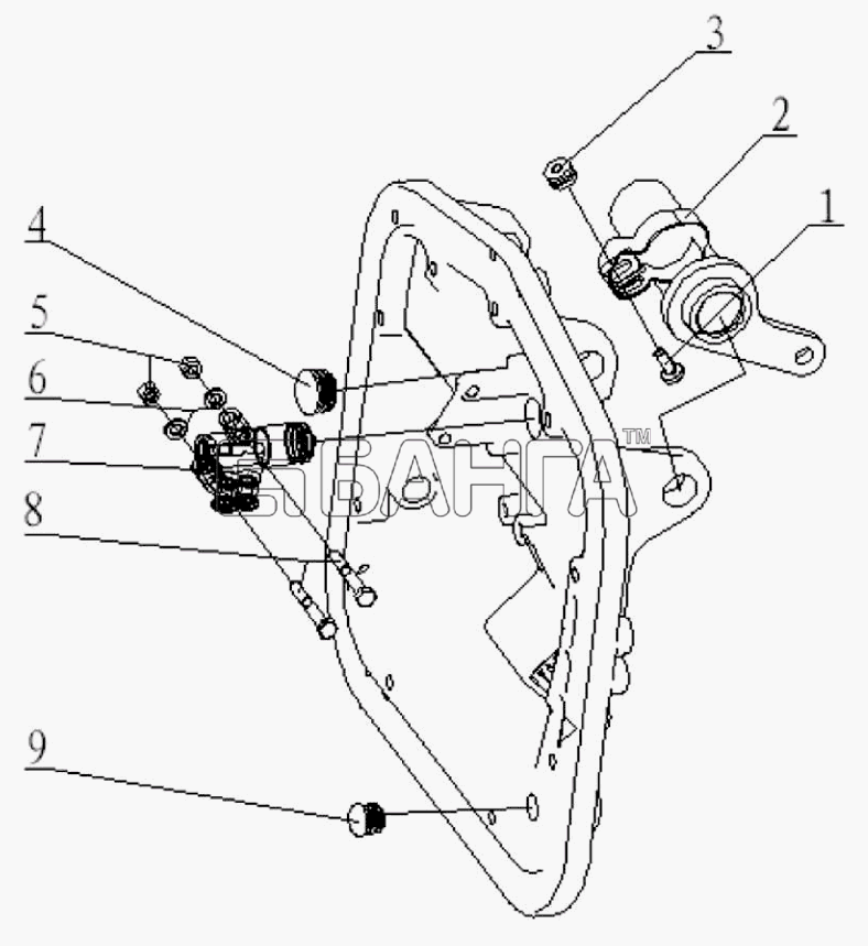 Тонар Тонар-6428 Схема Клапан управления механизмом сцепления-57