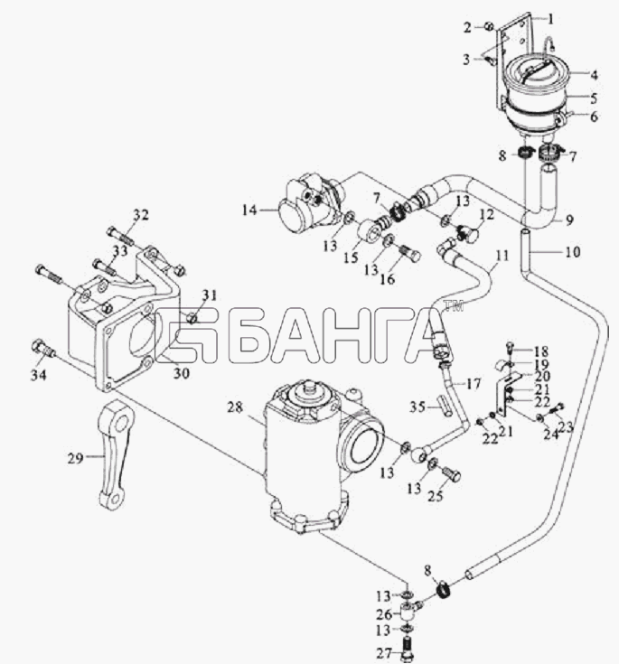 Тонар Тонар-6428 Схема Гидроусилитель рулевого управления-93 banga.ua