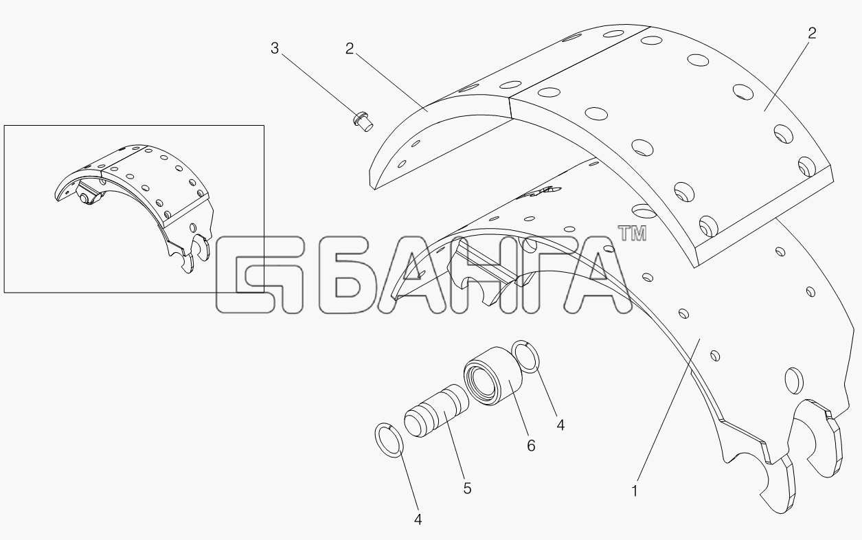 Тонар Тонар-95234 Схема Колодка с накладками-11 banga.ua