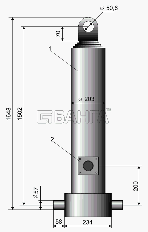 Тонар Тонар-9523 (вариант) Схема Гидроцилиндр-8 banga.ua
