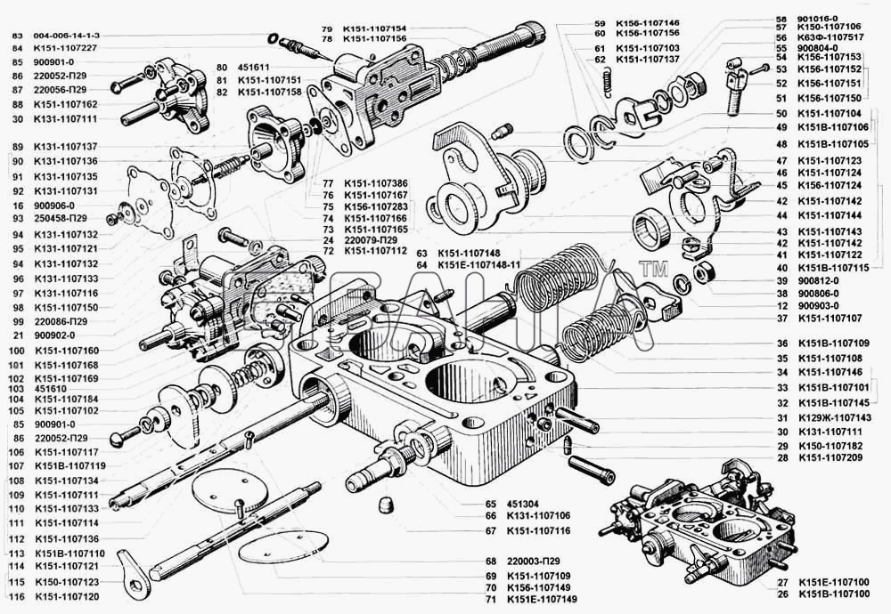 УАЗ УАЗ 3741 (каталог 2002 г.) Схема Карбюратор-88 banga.ua